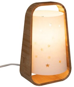 Lampa pentru copii din bambus STARDUST alb, 26 cm