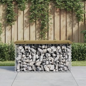 834358 vidaXL Bancă grădină, design gabion, 83x44x42 cm, lemn pin impregnat