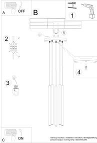 Lustră pe cablu Sollux SL.1528 PASTELO 5xG9/8W/230V roșu