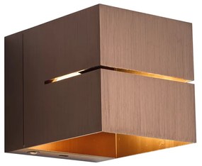 Lampă de perete modernă bronz închis incl. LED și dimmer tactil reîncărcabilă - Joris Groove