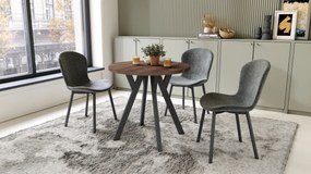 Mazzoni ALMO 80 Stejar Maro/picioare negre - MASĂ ROTUNDĂ CU PICIOARE Y LOFT/INDUSTRIAL PENTRU BUCĂTĂRIE LIVING SAU SUFRAGERIE