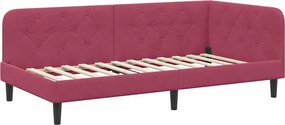 vidaXL Cadru de pat colțar Roșu Vin 90 x 200 cm Catifea