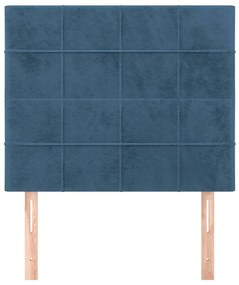 Tablii de pat, 2 buc, albastru inchis, 80x5x78 88 cm, catifea 2, Albastru inchis, 80 x 5 x 118 128 cm