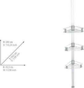 Raft pentru baie argintiu mat telescopic din aluminiu Purio – Wenko