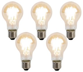 Set de 5 becuri LED E27 reglabile Kelvin A60 Goldline 8W 806lm 2000-2700K