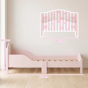 AIYAPLAY Pat Montessori pentru Copii 3-6 Ani Design în Formă de Fundă cu Protecții Anti-cădere, 146 x 76,5 cm, Roz | Aosom Romania