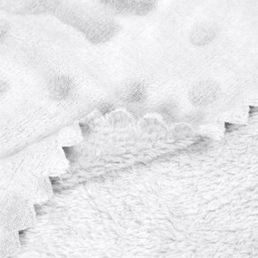 Goldea pătură de calitate pentru bebeluși din microfibră - elefanți gri cu buline 75 x 100 cm