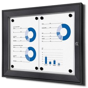 Vitrina de informații interioară care se poate încuia 2 x A4, antracit