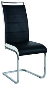Scaun de sufragerie Harold (Negru + Alb + Cromat). 1050217