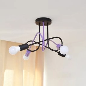 Lustră aplicată OXFORD 4xE27/15W/230V negru/mov