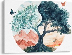 Tablou – Arbore acvarelă plin de viață (70x50 cm)