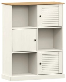 353182 vidaXL Bibliotecă VIGO, alb, 90x35x114,5 cm, lemn masiv de pin