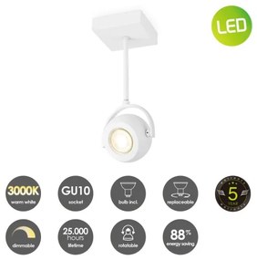 Spot LED dimabil NOP 1xGU10/5,8W/230V alb