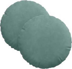 vidaXL Perne de Șezut 2 pcs Verde Mării Ø 40 x 13 cm Catifea