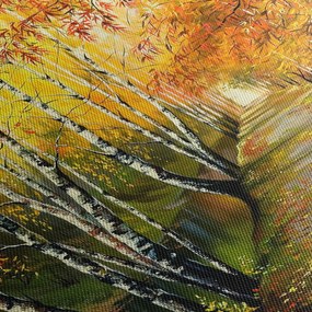 Tablou - Alee romantică de-a lungul apei, pictură în ulei (90x60 cm)