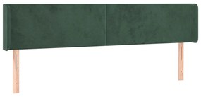 3118557 vidaXL Tăblie de pat cu aripioare verde închis 203x16x78/88 cm catifea