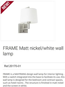 Aplica de perete eleganta design clasic FRAME nickel/alb