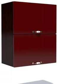 Corp superior 60 cu 2 usi orizontale Zebra MDF rosu simplu