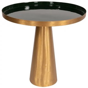 Masuta de cafea rotunda din metal Morrison 51x51x50 cm verde inchis/auriu