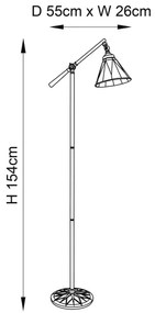 Lampă de podea Tiffany DARK STAR Endon 74355, 1xE14/40W/230V