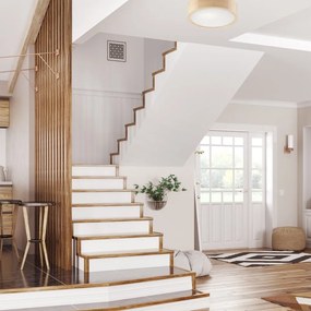 Plafonieră maro deschis cu abajur din sticlă ø 27 cm Eveline – LAMKUR