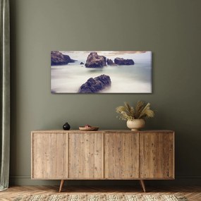 Tablou cu stânci în ceață (120x50 cm)