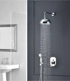 Baterie argintiu-lucios pentru duș încastrată (2 ieșiri) Vienna – Sapho