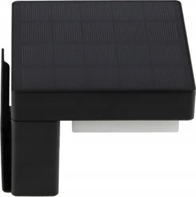Aplica solară de perete LED cu senzor, 5W, 3,7V, 2000 mAh, IP44, neagră