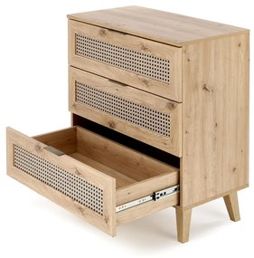 Comoda Borneo KM-2 stejar artizan/negru L80 cm