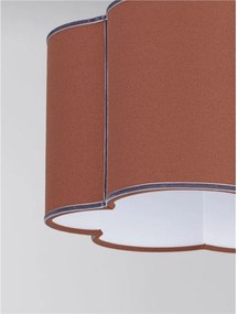 Lustra suspendata cu abajur textil rosu maroniu BLOOSY