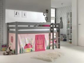 Perdea de joacă cu tema Primăvara pentru pat semi-supraetajat pentru copii PINO, roz – Vipack