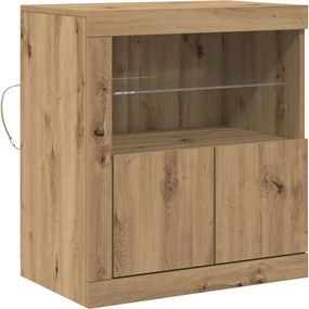 vidaXL Bufet LED Maro 60,5 x 37 x 67 cm Lemn compozit