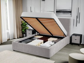Pat Tapitat pentru saltea de 190 Reno rabatabil cu lada Gri - Tilia 11 180x190