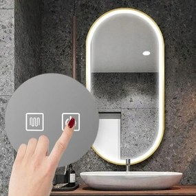 Oglinda LED OVL 50x100cm aurie