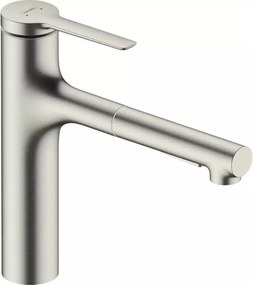 Baterie bucatarie cu dus extractibil crom periat Hansgrohe Zesis M33 160 sBox cu 2 jeturi
