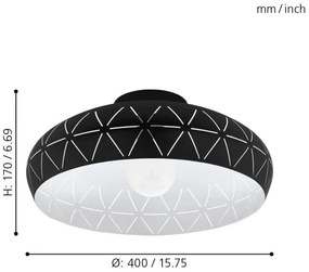 Eglo 98466 - Plafonieră RAMON 1xE27/28W/230V
