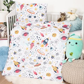 4Home Lenjerie de pat din bumbac pentru copiiCosmic Adventure, 100 x 135 cm, 40 x 60 cm
