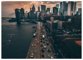 Tablou pe sticlă cu Manhattan (70x50 cm)