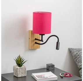 Lampă LED de perete Brilagi NUBILA WOOD 1xE27/25W/230V + LED/3W stejar/roz