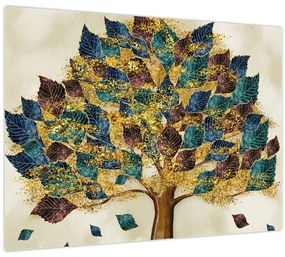Tablou pe sticlă - Copac decorativ (70x50 cm)