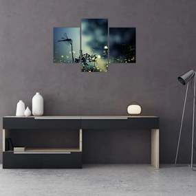 Tablou - Libelula în noaptea strălucitoare (90x60 cm)