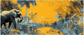 Tablou - Elefant în natură (120x50 cm)
