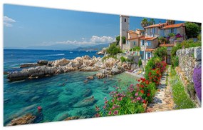 Tablou - Sat pitoresc de coastă (120x50 cm)