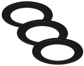 Brilo - Set de 3 corpuri LED încastrate pentru baie FLAT, 6W, 230V, IP44