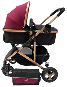 Carucior 2 in 1 reversibil si transformabil, landou sport si geanta cadou - Mov - CPC-08-mov