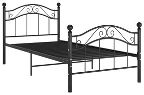 324991 vidaXL Cadru de pat, negru, 100 x 200 cm, metal
