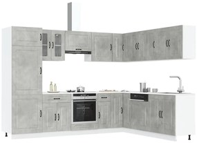 vidaXL Set dulapuri de bucătărie 14 piese „Kalmar” gri beton Lemn