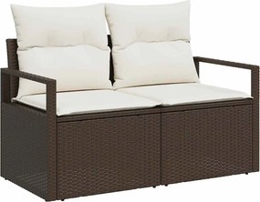 vidaXL Set de canapea cu pernă 6 pcs Maro poliratan