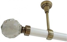 Galerie tavan fara inele KULA CRYSTAL /25 - alb/aur antic (Alege marime: 200 cm)