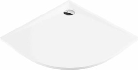 Cadita dus semirotunda Deante Kerria Plus alb 90 cm